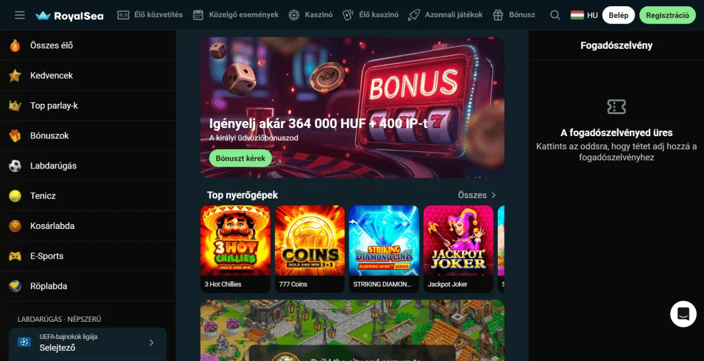 Pagina promozioni di Royalsea Casino su mobile con i quattro bonus di benvenuto e condizioni di wagering